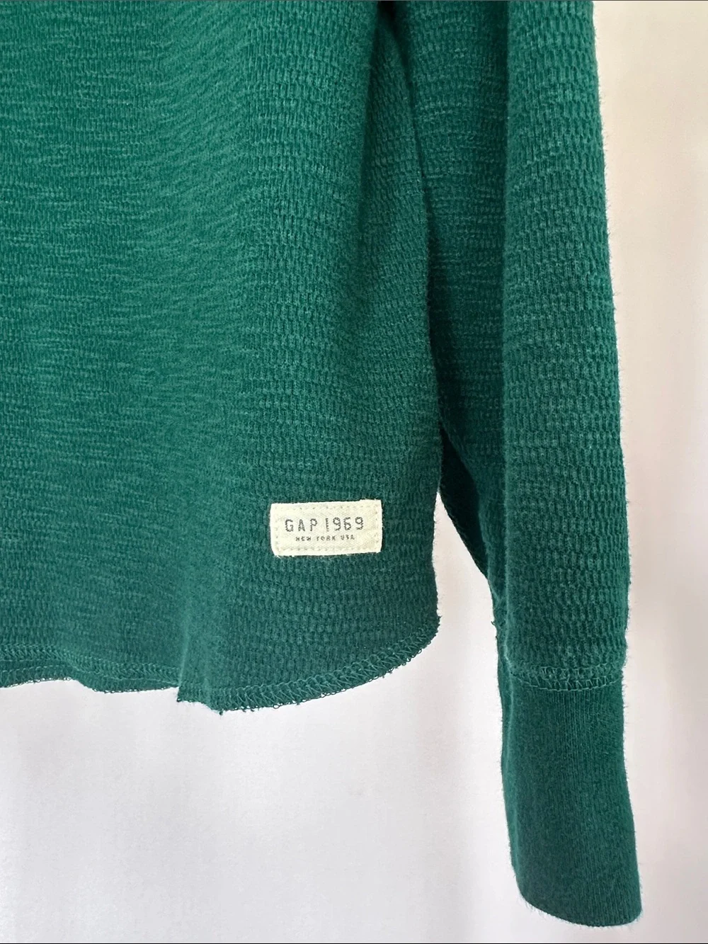 GAP Green Waffle Knit Pullover Boys XL (12)